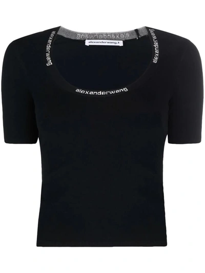 Alexander Wang Logo T-shirt In Black