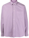 Aspesi Long-sleeve Cotton Shirt In Pink & Purple