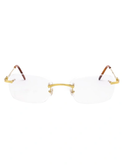 Cartier Ct0050o Glasses In 001 Gold Gold Transparent