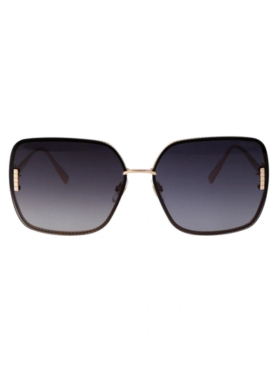 Chopard Square Frame Sunglasses In Gold / Grey / Rose / Rose Gold