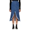 SJYP Blue Front Cut-Off Denim Skirt