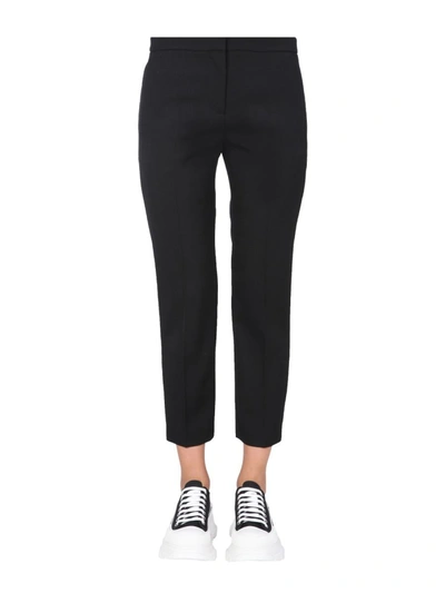 Alexander Mcqueen Cropped Straight Trousers In Black