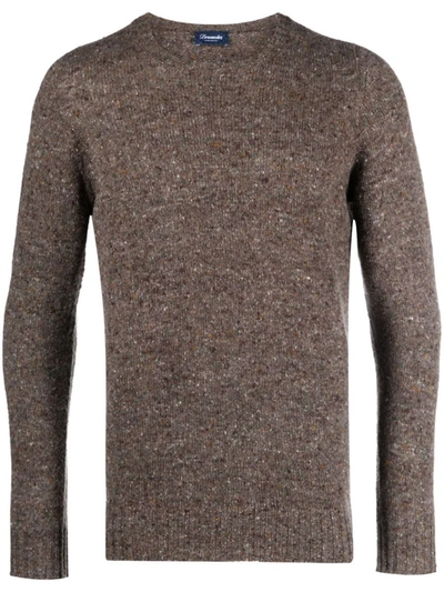 Drumohr Ribbed Knit Jumper In Brown