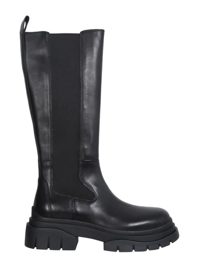 Ash Leather Boots In Black