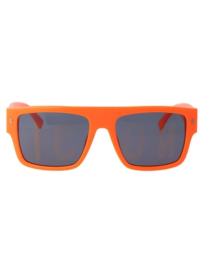Dsquared2 Eyewear Rectangular Frame Sunglasses In Orange