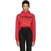 Vetements Deconstructed Hooded Cotton-blend Sweatshirt In Red