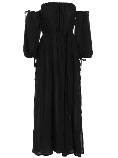 Caravana + Net Sustain Kikab Off-the-shoulder Cotton-gauze Maxi Dress In Black