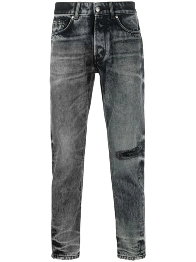 John Richmond Mick Whiskering-effect Tapered Jeans In Blue
