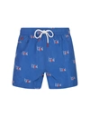 Kiton All Over Logo Swim Shorts In Royal Blue