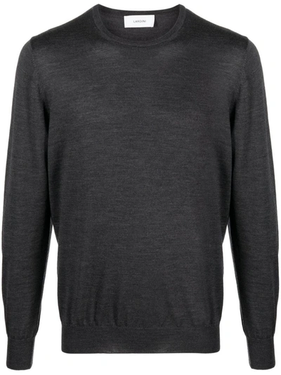 Lardini Crew-neck Wool Jumper In Grey