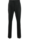 Lardini High-waisted Tapered Trousers In Black