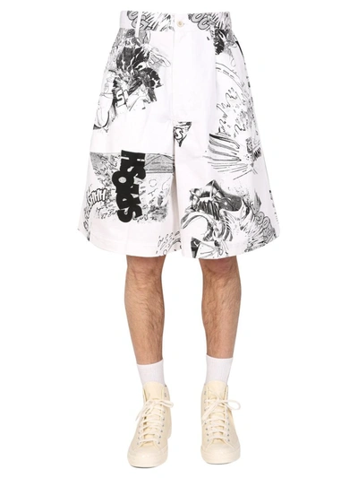 Comme Des Garçons Comme De Garcons X Christian Marclay Shorts In White