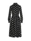 Dolce & Gabbana Logo Silk-blend Midi Dress In White/black