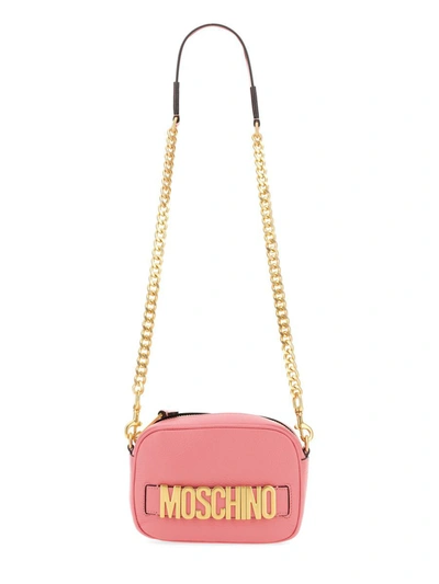 Moschino Shoulder Bag With Logo In Pink