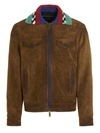 DSQUARED2 DSQUARED2 KNIT COLLAR SUEDE JACKET