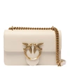 Pinko Love One Classic Leather Crossbody Bag In White