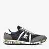 Premiata Lucy Sneakers In Grey Suede And Fabric In Blue/grey