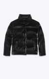 Saint Laurent Doudoune Quilted Shell-down Hooded Jacket In Black