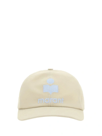 Isabel Marant Tyron Baseball Hat In Ecru/light Bleu