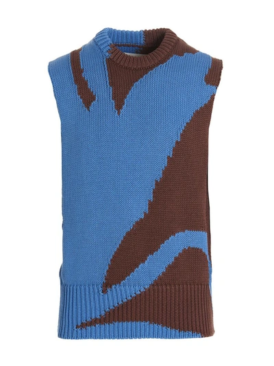 Jil Sander Colourblock Waistcoat In Multicolor