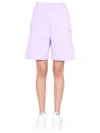 Msgm "fantastic Green" Bermuda In Lilac