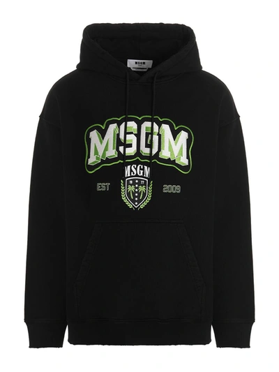 Msgm College Hoodie In Black