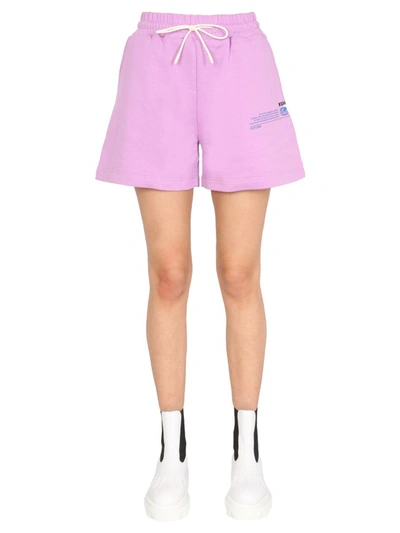 Msgm Cotton Poplin Shorts In Lilac
