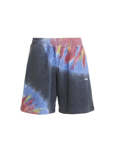 MSGM MSGM LOGO PRINT TIE DYE BERMUDA SHORTS BY BURRO STUDIO