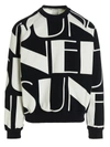Sunnei Logo-print Long-sleeve Sweatshirt In White/black