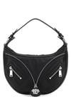 Versace Small Smooth Leather Top Handle Bag In Blackpalladium