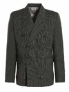 Vtmnts Tonal Double Breasted Tailored Blazer Black In Black
