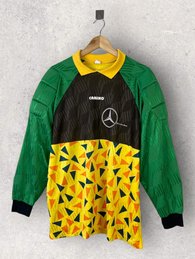 Pre-owned Mercedes Benz X Soccer Jersey Vintage 90's Curvass Goalkeeper Soccer Jersey Mercedes Benz In Multicolor