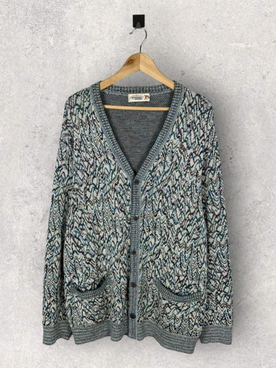 Pre-owned Cardigan X Missoni Vintage 90's Missoni Sport Button Up Cardigan Sweater In Grey Print