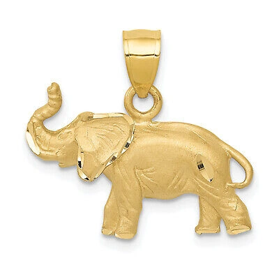 Pre-owned Bijou 14k Diamond-cut Elephant Pendant C4066 In Yellow
