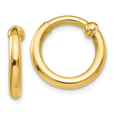 Pre-owned Precious 14k Non-pierced Hoop Earrings E658 In Gold