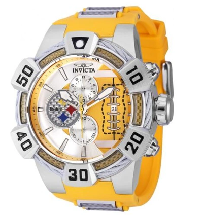 Pre-owned Invicta Nfl Pittsburgh Steelers Men's 52mm Carbon Fiber Chronograph Watch 41574