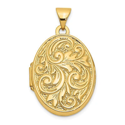 Pre-owned Bijou 14k Love You Always Swirl Reversible Locket Xl103 In Yellow