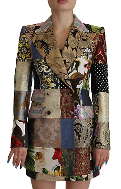 Pre-owned Dolce & Gabbana Elegant Multicolor Patchwork Blazer Jacket