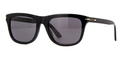 Pre-owned Gucci Square Sunglasses Gg1444s-001 Full Rim Black Frame Grey Lenses In Gray