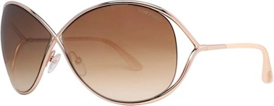 Pre-owned Tom Ford Authentic Sunglasses Miranda Tf130, Gold, 63-14-120 In Brown