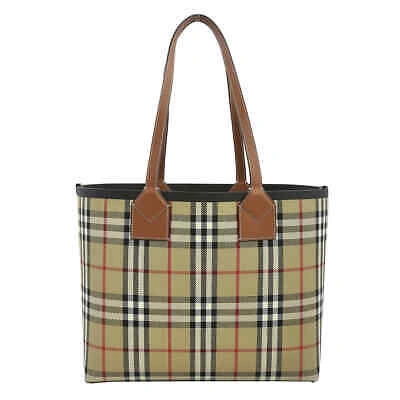 Pre-owned Burberry Brown / Black Heritage London Checked Tote 8066163