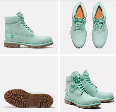 Pre-owned Timberland Men's  50th Anniversary Edition Premium 6-inch Boot Tb0a5vk9 Eb9 In Light Green Nubuck