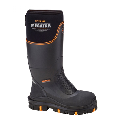 Pre-owned Dryshod Mens Megatar Steel Toe Metatarsal Guard Work Boot Black - Meg-mh-bk In Black/orange