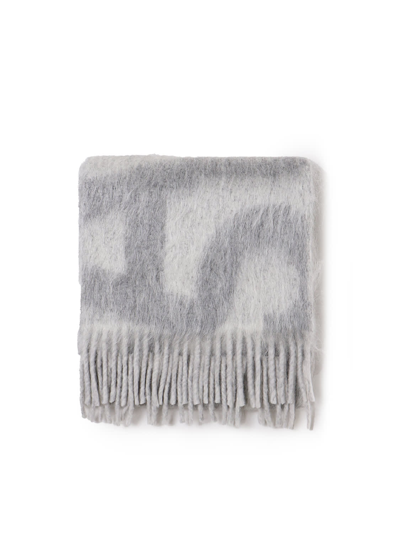 Acne Studios Logoed Scarf In Grey