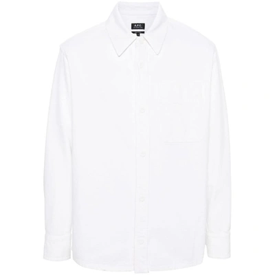 Apc A.p.c. Basile Buttoned Straight Hem Shirt In White