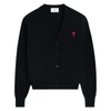 Ami Alexandre Mattiussi Ami Classic V-neck Cardigan With Button-down Front In Black/red