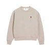 Ami Alexandre Mattiussi Ami De Caur Cotton Jersey Sweatshirt In Neutrals