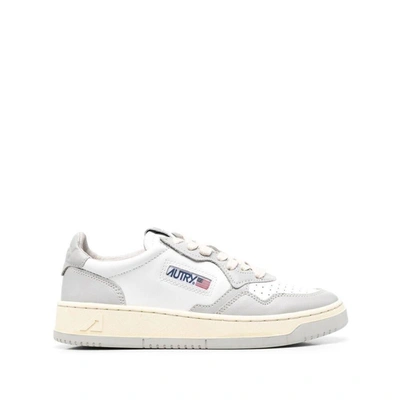 Autry Logo Patch Low-top Sneakers In White/grey | ModeSens