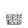 Burberry Ekd Logo-tag Transparent Tote Bag In White/blue
