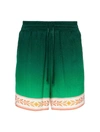 Casablanca Unity Is Power Print Silk Shorts In Multicolour